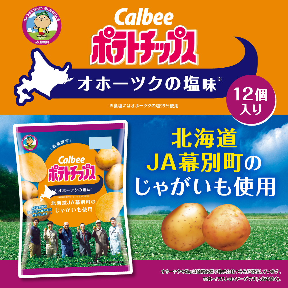 ポテトチップス　オホーツクの塩味（53g×12個）～ＪＡ幕別町のじゃがいも使用