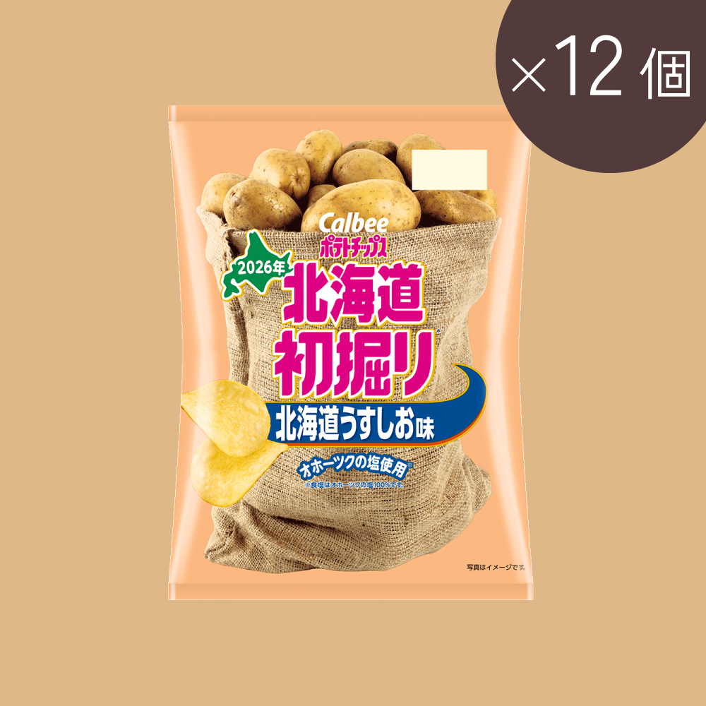【数量限定/受注生産】北海道初掘りポテトチップス　北海道うすしお味（53g×12個）
