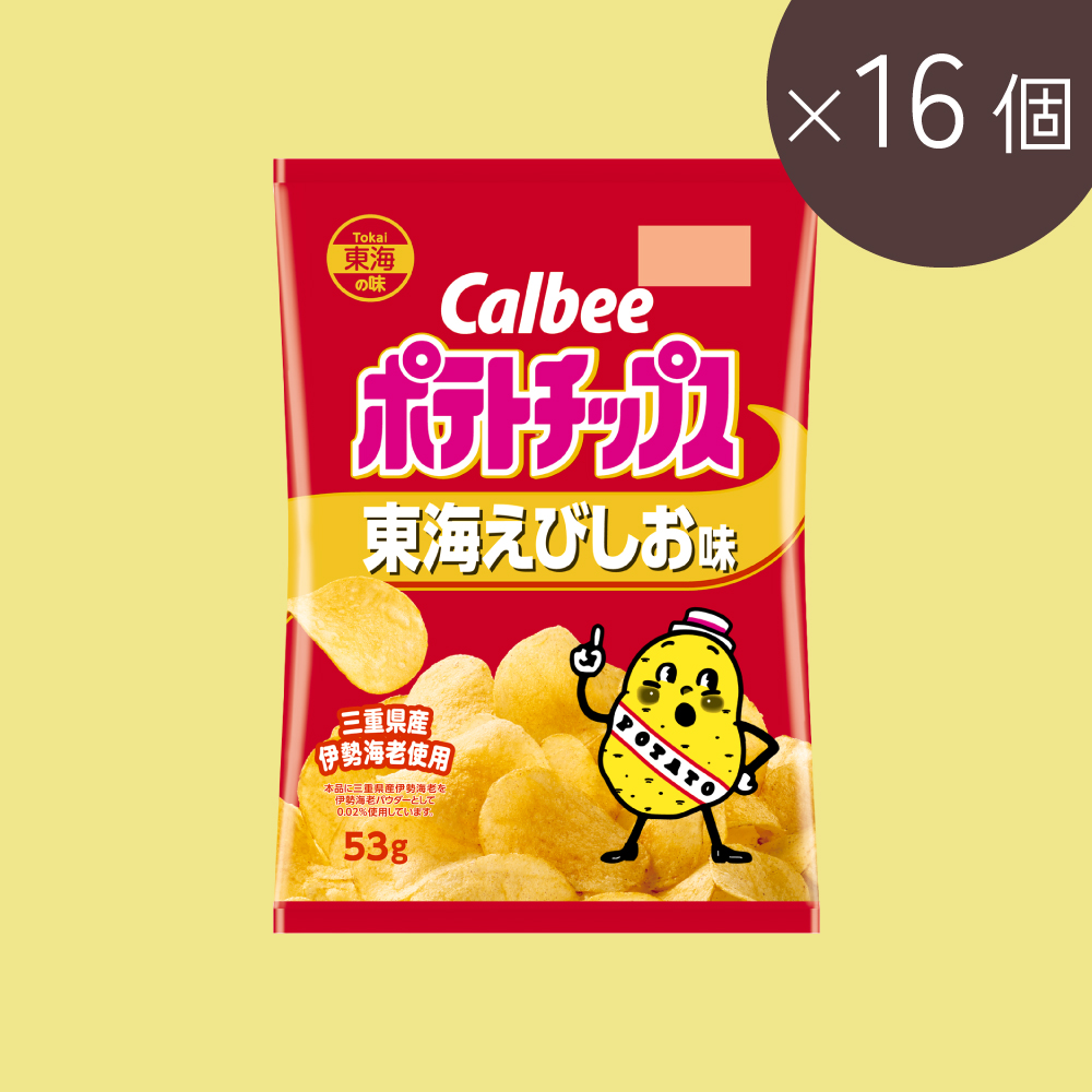 ポテトチップス　東海えびしお味（53g×16個）