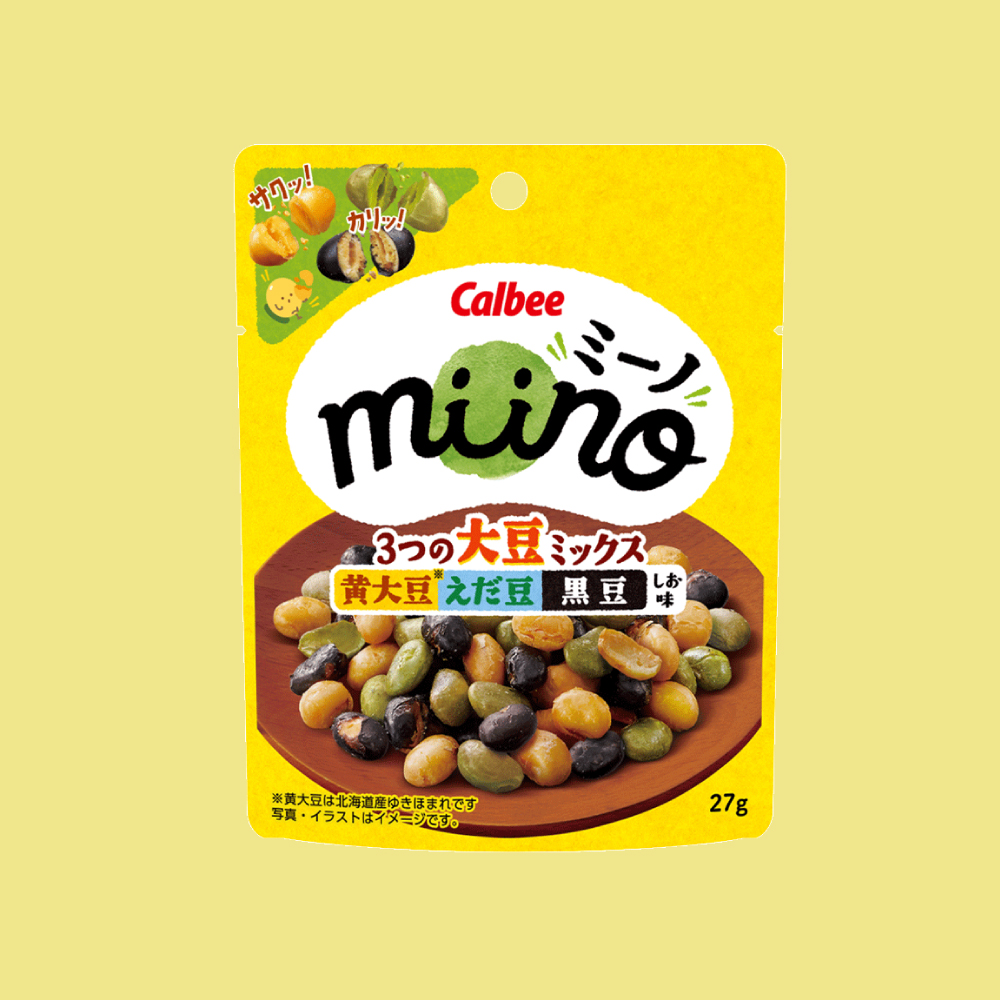 miino　３つの大豆ミックス黄大豆えだ豆黒豆しお味（27g）賞味期限2026年5月31日