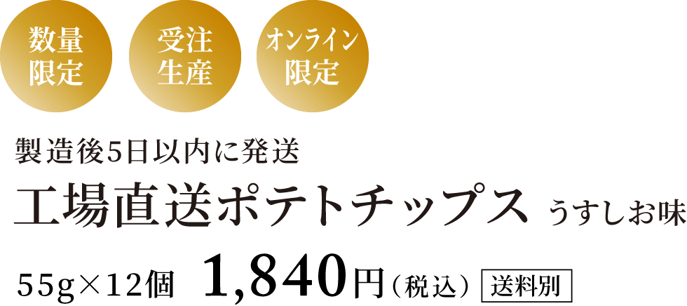 工場直送ポテトチップス うすしお味