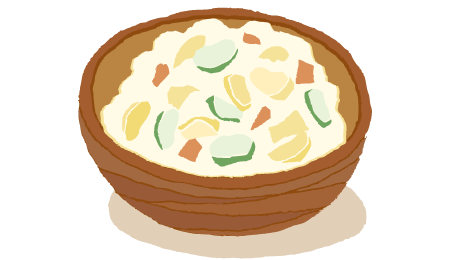 ポテトサラダに加えて食感にバリエーションを